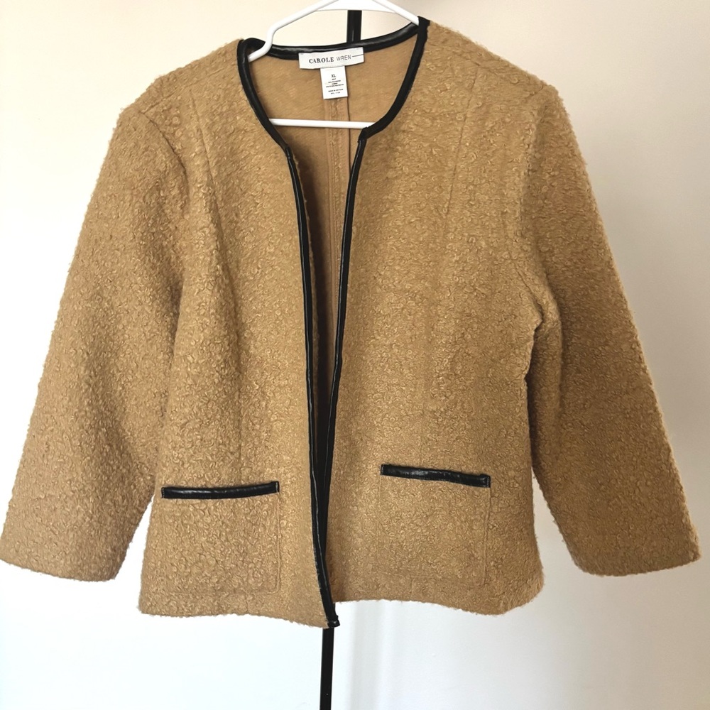 Tan jacket with black lining